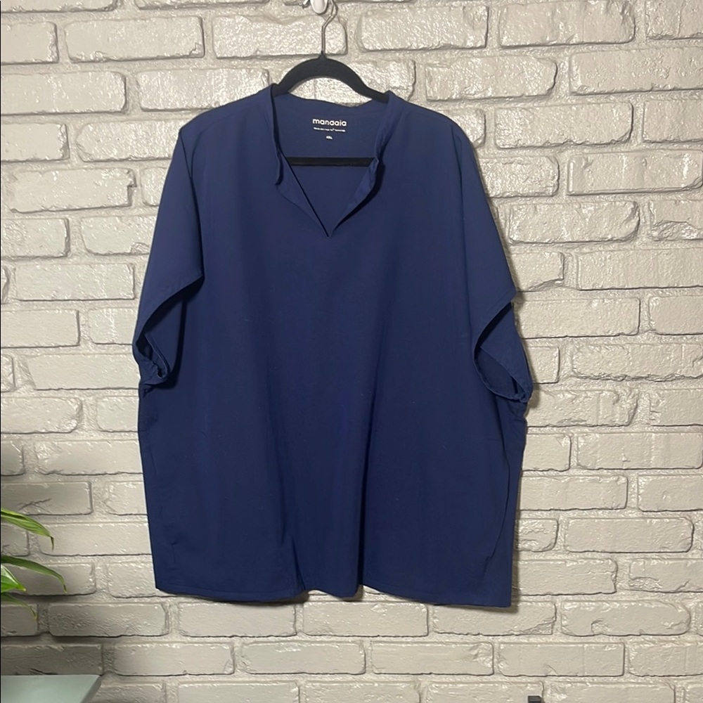 Navy Blue Oversized Scrub Top
